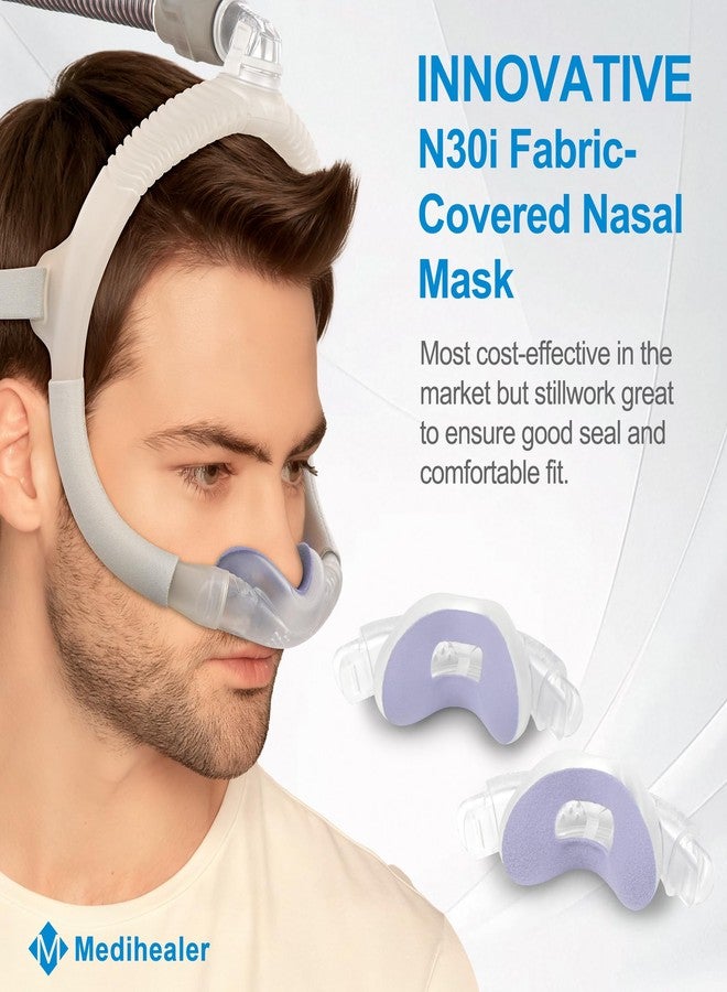 Medihealer 2 PCS N30i Nasal Cushion for AirTouch N30i (M),1 pc Soft Fabric Nasal Cushion& 1 pc Velvet-Lined CPAP Nasal Cushion for AirTouch N30i,Soft Fabric for All Seasons, Velvet-Lined for Fall/Winter(Purple) - Image 3
